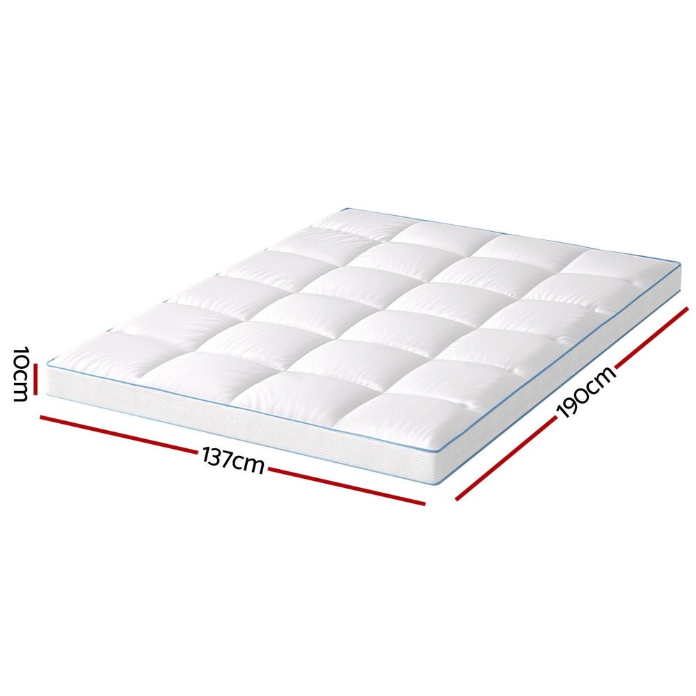 Giselle Bedding Mattress Topper Pillowtop Bamboo 10cm Double-Furniture &gt; Mattresses &gt; Mattress Toppers-PEROZ Accessories