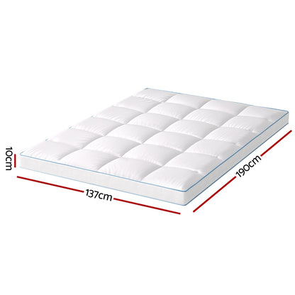 Giselle Bedding Mattress Topper Pillowtop Bamboo 10cm Double-Furniture &gt; Mattresses &gt; Mattress Toppers-PEROZ Accessories