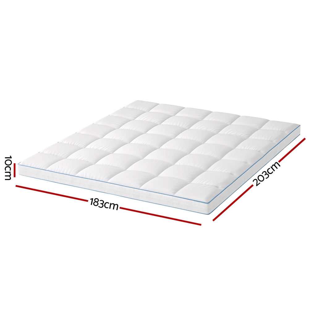 Giselle Bedding Mattress Topper Pillowtop Bamboo 10cm King-Furniture &gt; Mattresses &gt; Mattress Toppers-PEROZ Accessories