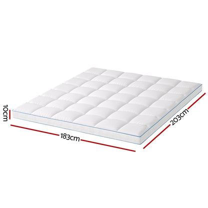 Giselle Bedding Mattress Topper Pillowtop Bamboo 10cm King-Furniture &gt; Mattresses &gt; Mattress Toppers-PEROZ Accessories