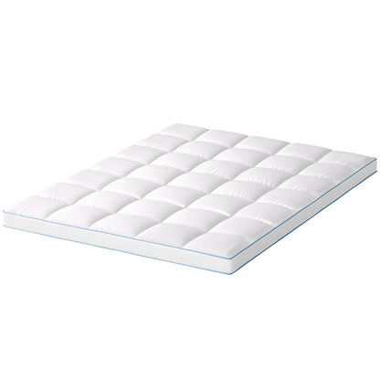 Giselle Bedding Mattress Topper Pillowtop Bamboo 10cm Queen-Furniture &gt; Mattresses &gt; Mattress Toppers-PEROZ Accessories