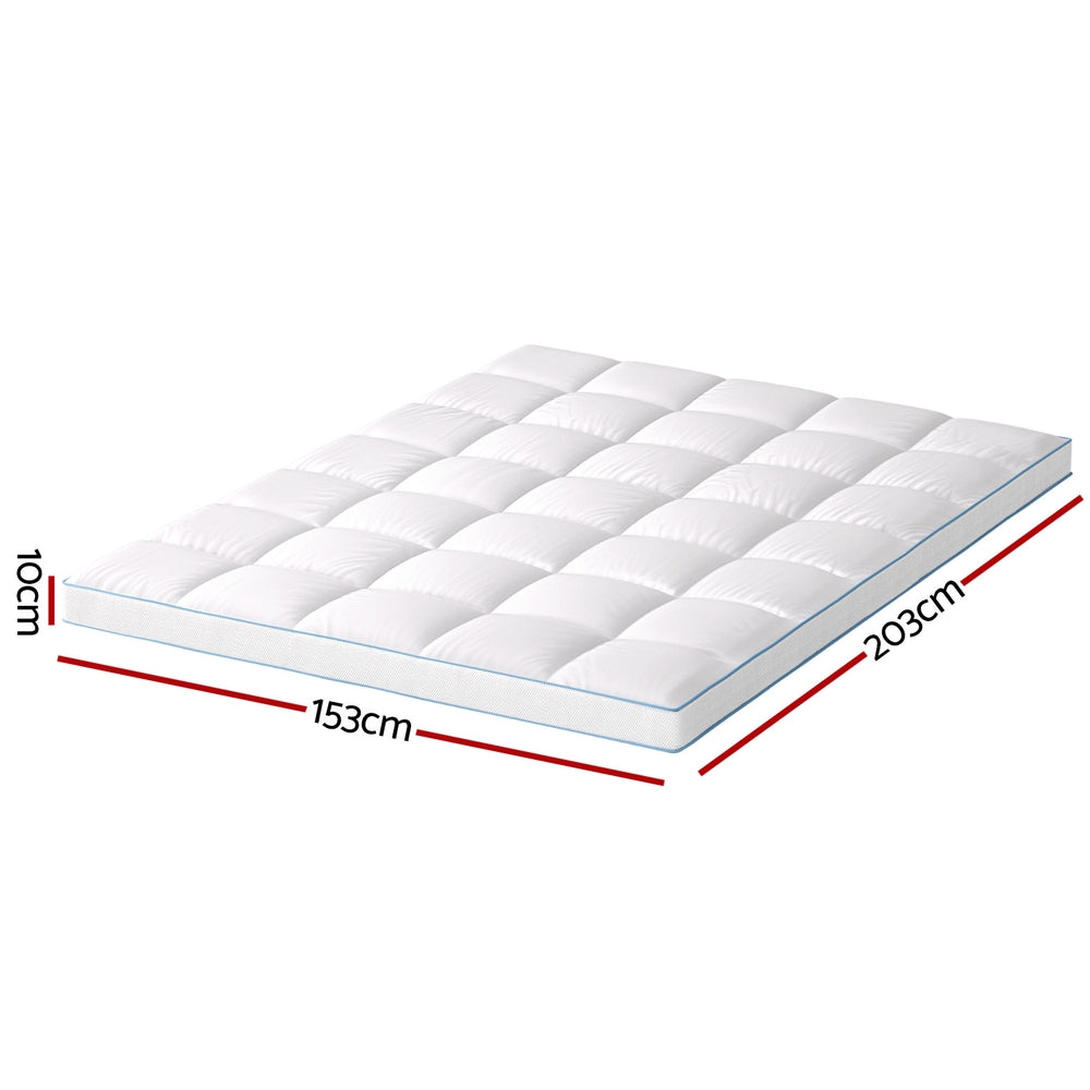 Giselle Bedding Mattress Topper Pillowtop Bamboo 10cm Queen-Furniture &gt; Mattresses &gt; Mattress Toppers-PEROZ Accessories