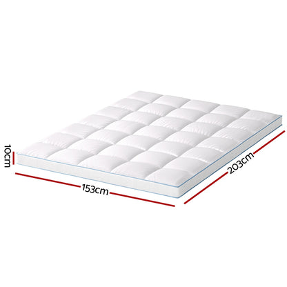 Giselle Bedding Mattress Topper Pillowtop Bamboo 10cm Queen-Furniture &gt; Mattresses &gt; Mattress Toppers-PEROZ Accessories