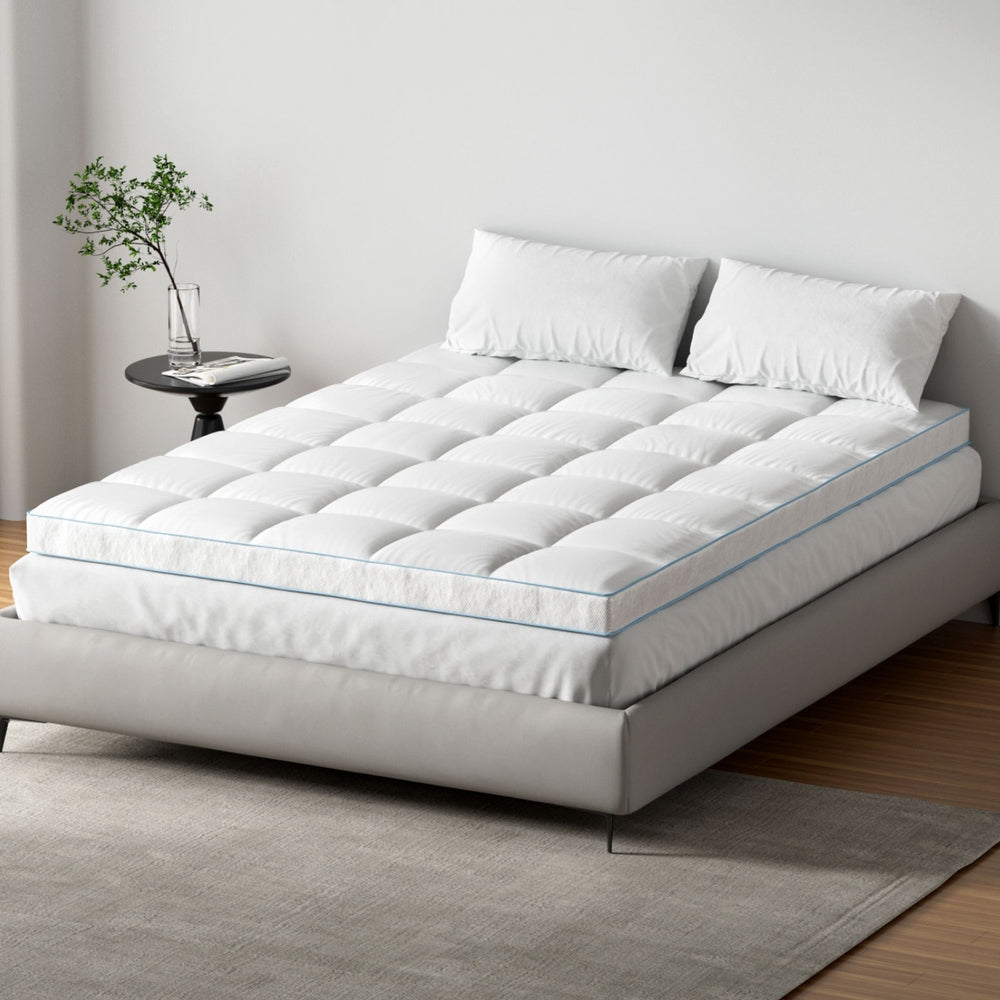 Giselle Bedding Mattress Topper Pillowtop Bamboo 10cm Queen-Furniture &gt; Mattresses &gt; Mattress Toppers-PEROZ Accessories