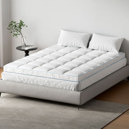 Giselle Bedding Mattress Topper Pillowtop Bamboo 10cm Queen-Furniture &gt; Mattresses &gt; Mattress Toppers-PEROZ Accessories