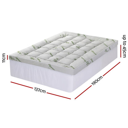 Giselle Mattress Topper 11cm Pillowtop toppers Bamboo Double-Furniture &gt; Mattresses &gt; Mattress Toppers-PEROZ Accessories