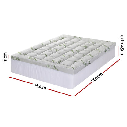 Giselle Mattress Topper 11cm Pillowtop toppers Bamboo Queen-Furniture > Mattresses > Mattress Toppers-PEROZ Accessories