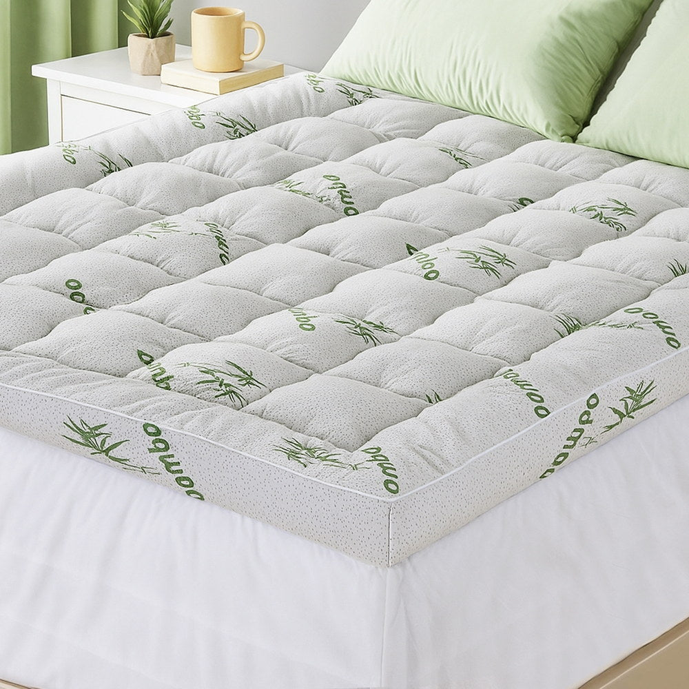 Giselle Mattress Topper 11cm Pillowtop toppers Bamboo Queen-Furniture > Mattresses > Mattress Toppers-PEROZ Accessories