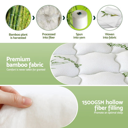 Giselle Mattress Topper 11cm Pillowtop toppers Bamboo Single-Furniture > Mattresses > Mattress Toppers-PEROZ Accessories