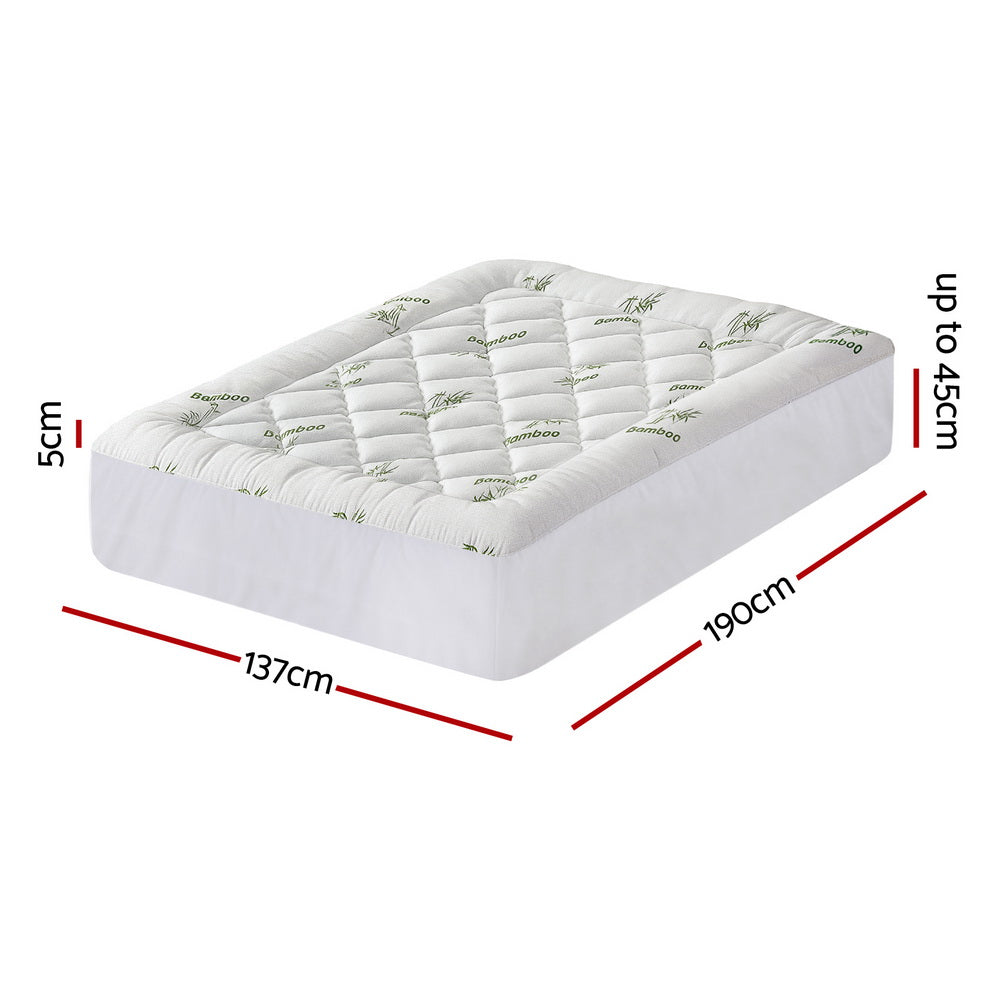 Giselle Mattress Topper 5cm Pillowtop toppers Bamboo Double-Furniture > Mattresses > Mattress Toppers-PEROZ Accessories