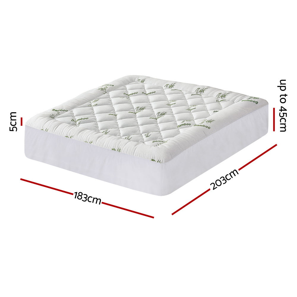 Giselle Mattress Topper 5cm Pillowtop toppers Bamboo King-Furniture > Mattresses > Mattress Toppers-PEROZ Accessories