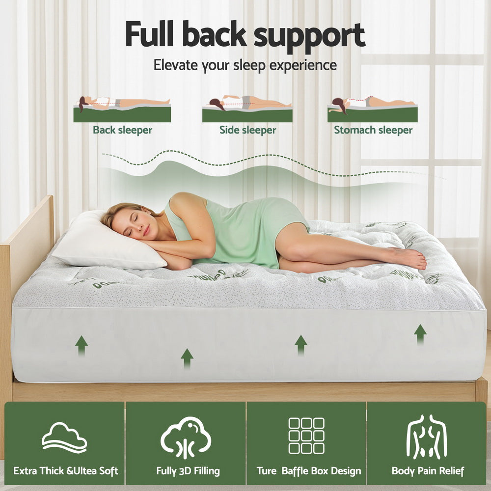 Giselle Mattress Topper 5cm Pillowtop toppers Bamboo King-Furniture > Mattresses > Mattress Toppers-PEROZ Accessories