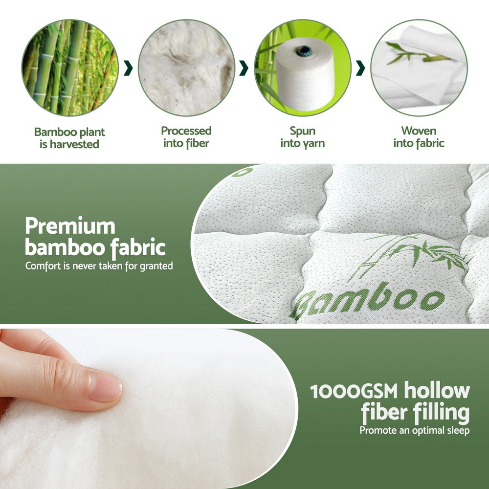 Giselle Mattress Topper 5cm Pillowtop toppers Bamboo King-Furniture > Mattresses > Mattress Toppers-PEROZ Accessories