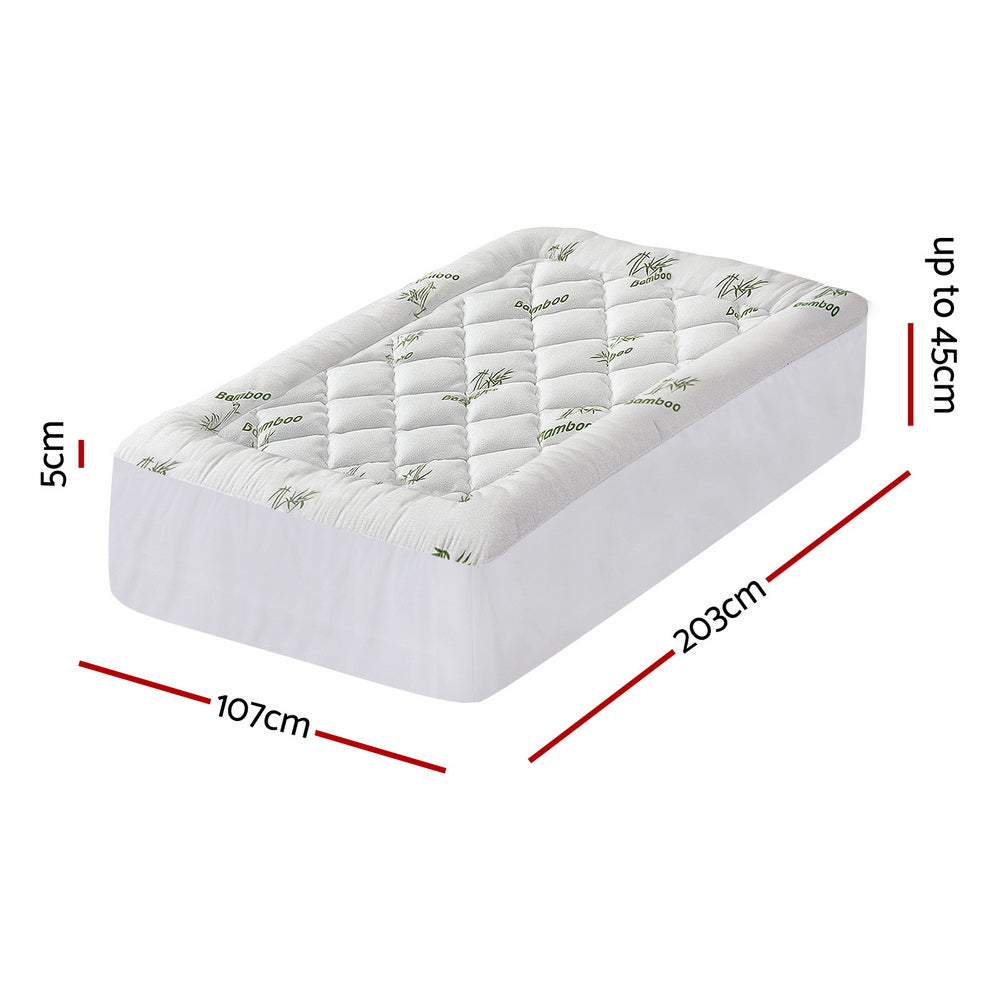 Giselle Mattress Topper 5cm Pillowtop toppers Bamboo King Single-Furniture &gt; Mattresses &gt; Mattress Toppers-PEROZ Accessories