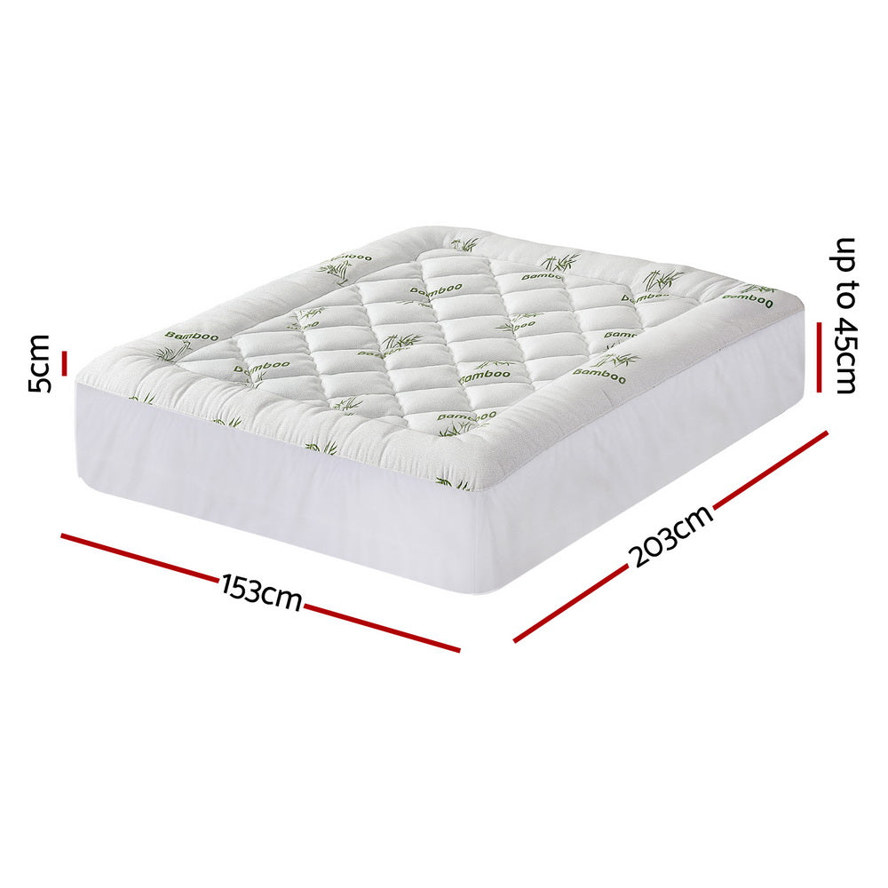 Giselle Mattress Topper 5cm Pillowtop toppers Bamboo Queen-Furniture > Mattresses > Mattress Toppers-PEROZ Accessories
