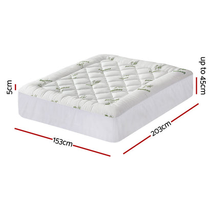Giselle Mattress Topper 5cm Pillowtop toppers Bamboo Queen-Furniture > Mattresses > Mattress Toppers-PEROZ Accessories