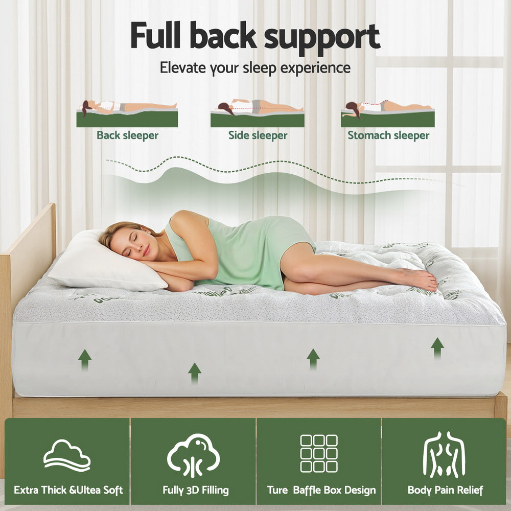 Giselle Mattress Topper 5cm Pillowtop toppers Bamboo Queen-Furniture > Mattresses > Mattress Toppers-PEROZ Accessories