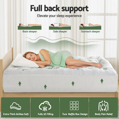 Giselle Mattress Topper 5cm Pillowtop toppers Bamboo Queen-Furniture > Mattresses > Mattress Toppers-PEROZ Accessories