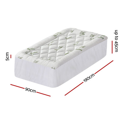 Giselle Mattress Topper 5cm Pillowtop toppers Bamboo Single-Furniture > Mattresses > Mattress Toppers-PEROZ Accessories