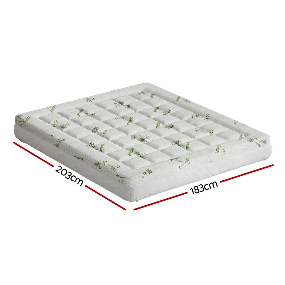 Giselle Bedding Mattress Topper Pillowtop Bamboo 7.5cm King-Furniture &gt; Mattresses &gt; Mattress Toppers-PEROZ Accessories