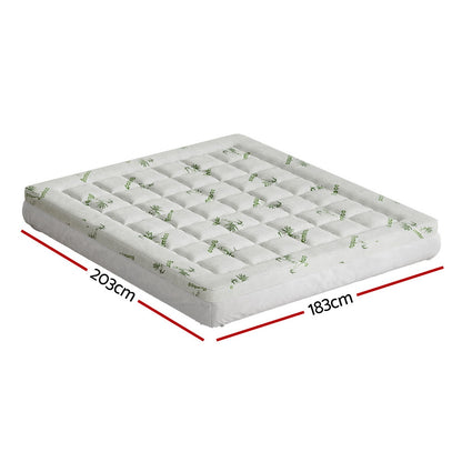 Giselle Bedding Mattress Topper Pillowtop Bamboo 7.5cm King-Furniture &gt; Mattresses &gt; Mattress Toppers-PEROZ Accessories