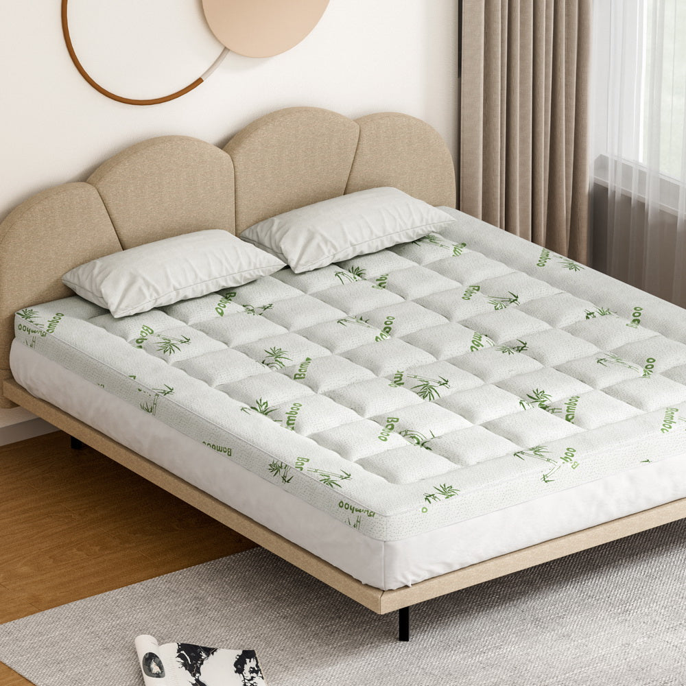 Giselle Bedding Mattress Topper Pillowtop Bamboo 7.5cm King-Furniture &gt; Mattresses &gt; Mattress Toppers-PEROZ Accessories