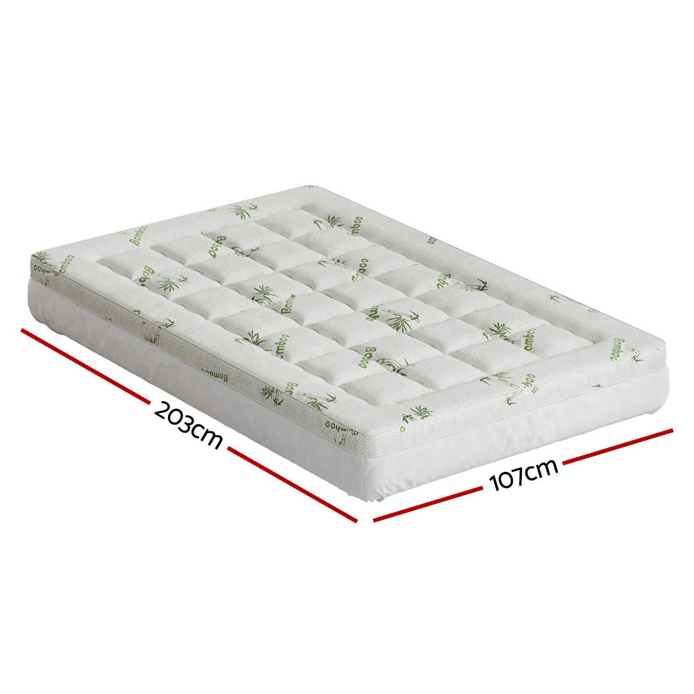Giselle Bedding Mattress Topper Pillowtop Bamboo 7.5cm King Single-Furniture &gt; Mattresses &gt; Mattress Toppers-PEROZ Accessories
