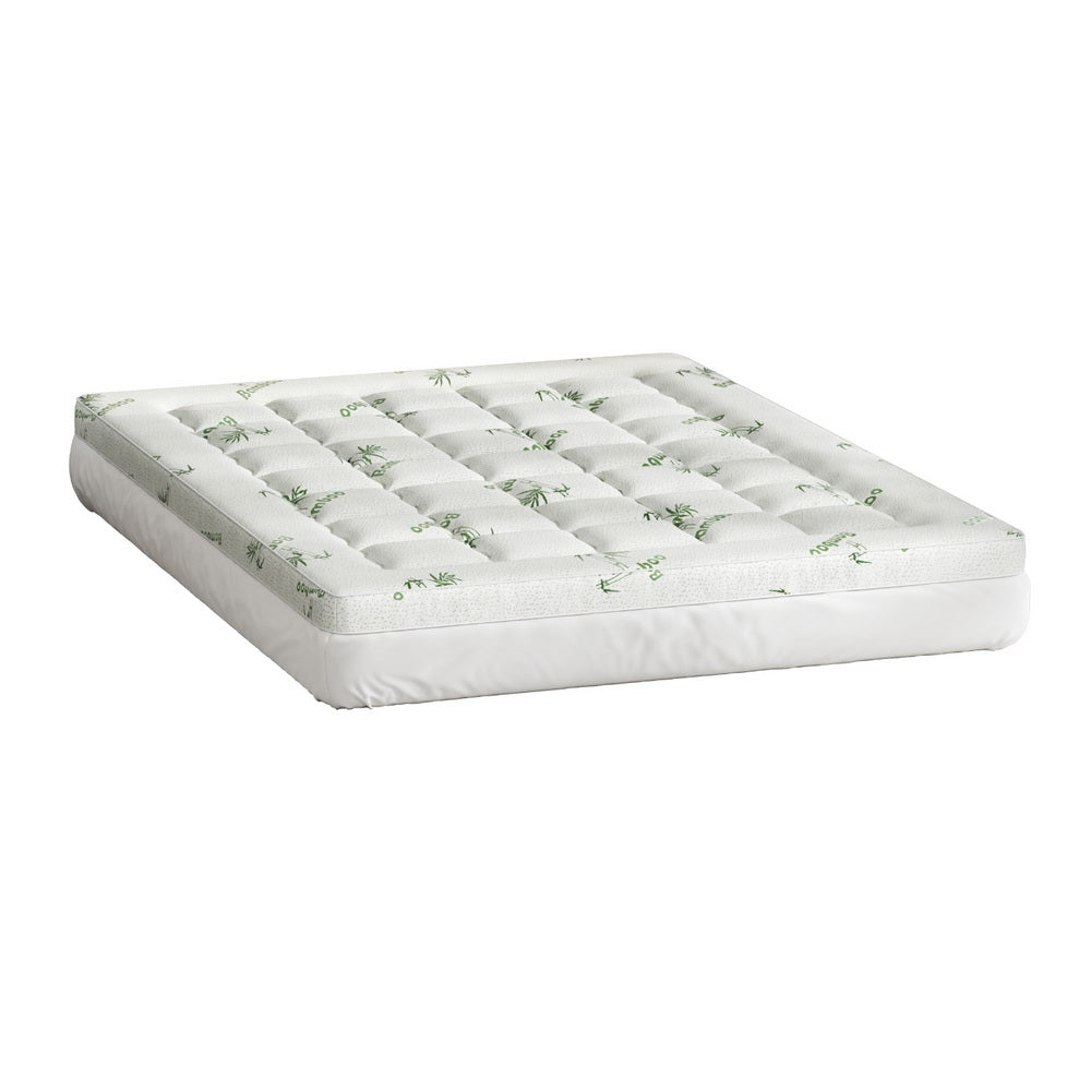 Giselle Bedding Mattress Topper Pillowtop Bamboo 7.5cm Queen-Furniture &gt; Mattresses &gt; Mattress Toppers-PEROZ Accessories
