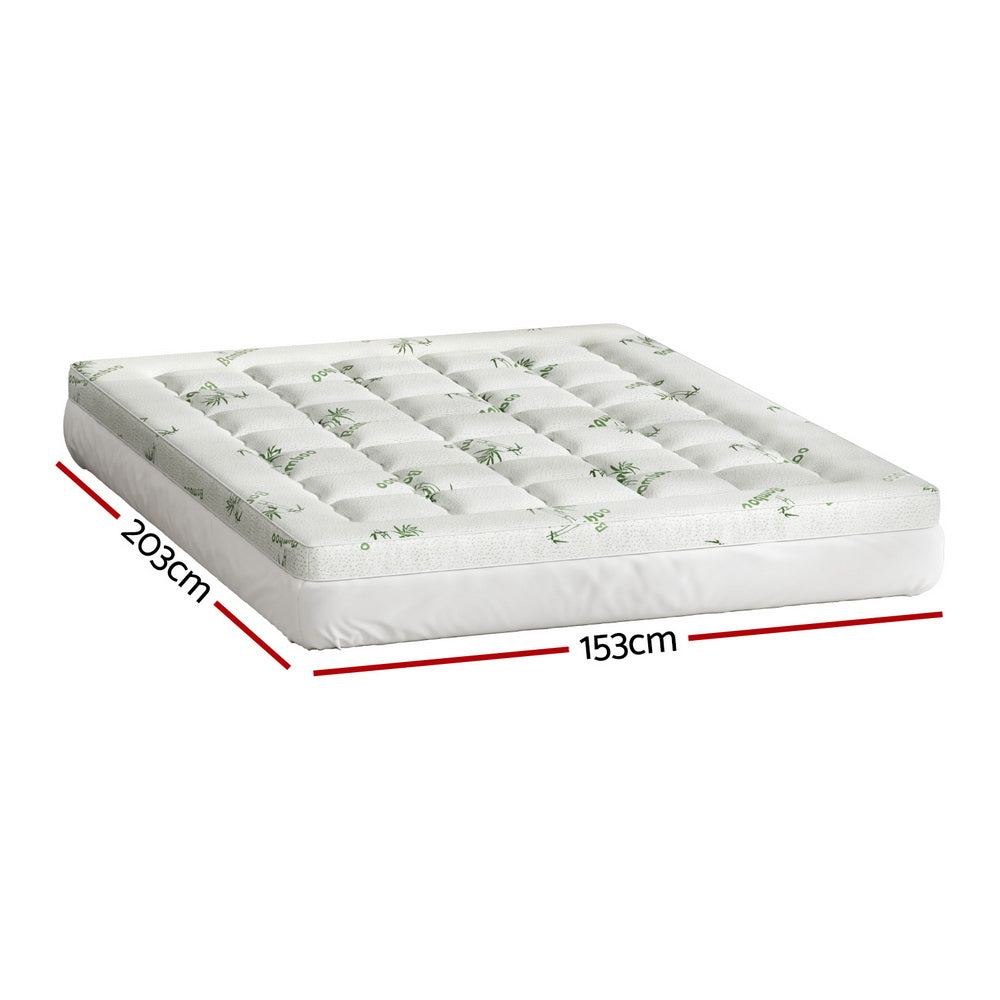 Giselle Bedding Mattress Topper Pillowtop Bamboo 7.5cm Queen-Furniture &gt; Mattresses &gt; Mattress Toppers-PEROZ Accessories