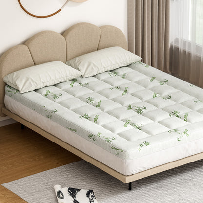 Giselle Bedding Mattress Topper Pillowtop Bamboo 7.5cm Queen-Furniture &gt; Mattresses &gt; Mattress Toppers-PEROZ Accessories