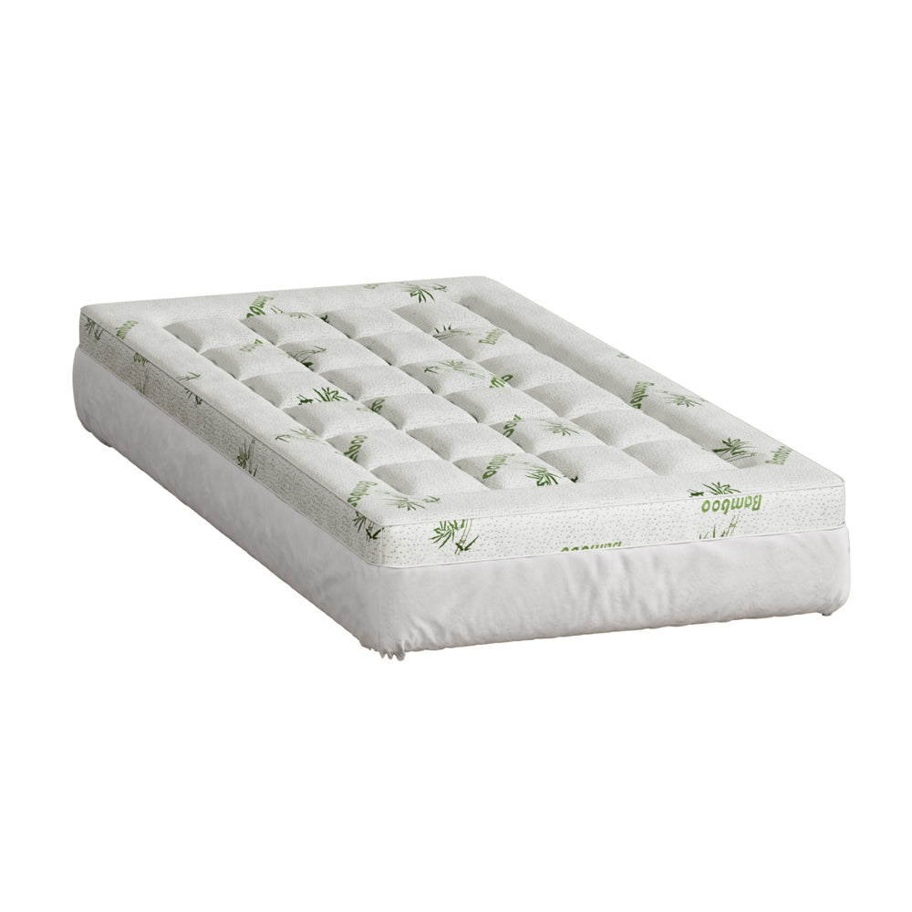 Giselle Bedding Mattress Topper Pillowtop Bamboo 7.5cm Single-Furniture &gt; Mattresses &gt; Mattress Toppers-PEROZ Accessories