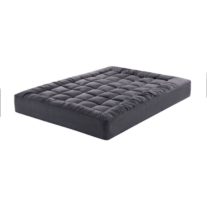 Giselle Bedding Bamboo Charcoal Filling Pillowtop Topper 1000GSM 5cm Thick Pillowtop Pad for Back Pain Relief Washable with 45cm Deep Pocket King-Mattress Toppers-PEROZ Accessories