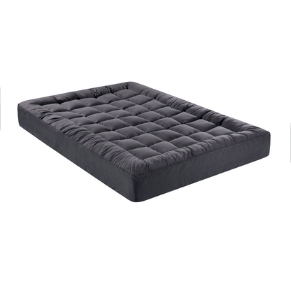 Giselle Bedding Bamboo Charcoal Filling Pillowtop Topper 1000GSM 5cm Thick Pillowtop Pad for Back Pain Relief Washable with 45cm Deep Pocket King-Mattress Toppers-PEROZ Accessories