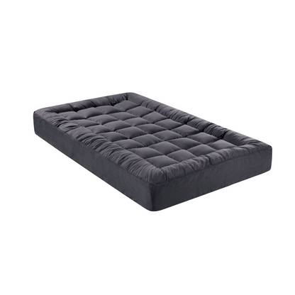 Giselle Bedding Bamboo Charcoal Filling Pillowtop Topper 1000GSM 5cm Thick Pillowtop Pad for Back Pain Relief Washable with 45cm Deep Pocket Single-Mattress Toppers-PEROZ Accessories