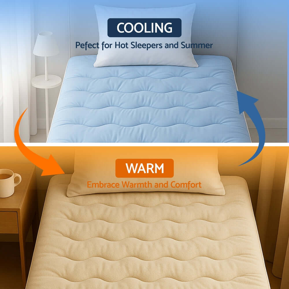 Giselle 5cm Mattress Topper Pillowtop toppers Double-Sided King Single-Furniture &gt; Mattresses &gt; Mattress Toppers-PEROZ Accessories