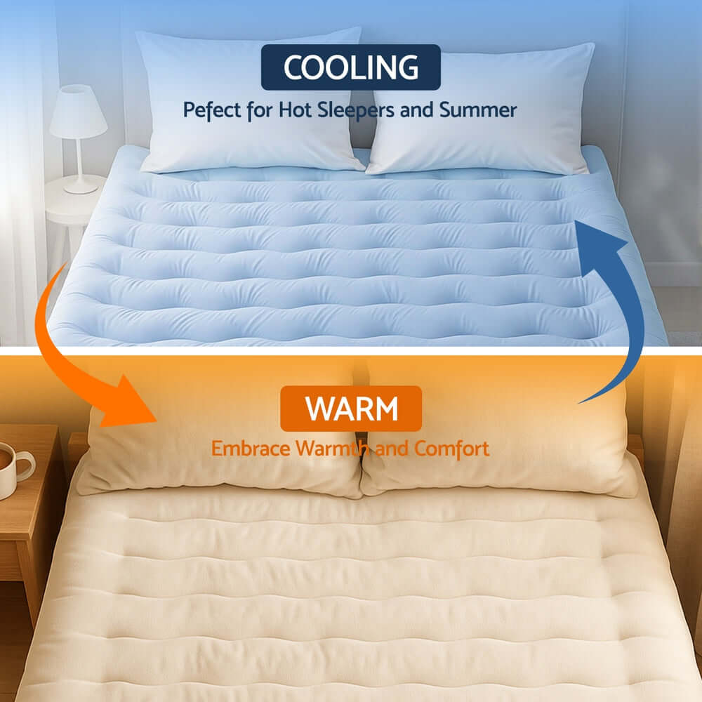Giselle 5cm Mattress Topper Pillowtop toppers Double-Sided Queen-Furniture &gt; Mattresses &gt; Mattress Toppers-PEROZ Accessories