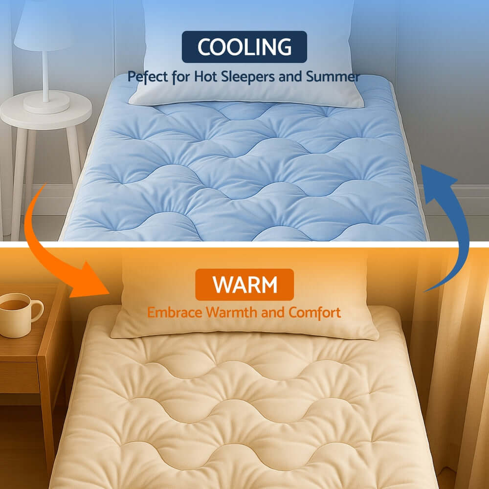 Giselle 5cm Mattress Topper Pillowtop toppers Double-Sided Single-Furniture &gt; Mattresses &gt; Mattress Toppers-PEROZ Accessories