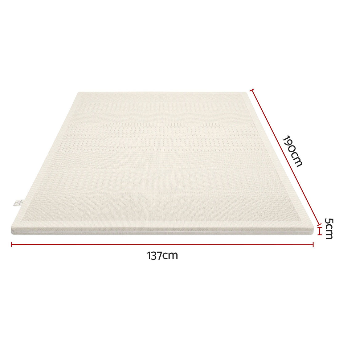 Giselle Bedding Double Latex Mattress Topper 7-Zone Natural Latex Core Breathable 5cm-Furniture > Mattresses > Mattress Toppers-PEROZ Accessories