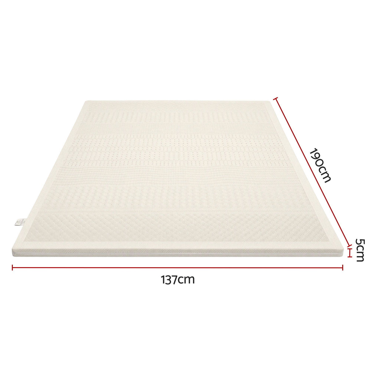 Giselle Bedding Double Latex Mattress Topper 7-Zone Natural Latex Core Breathable 5cm