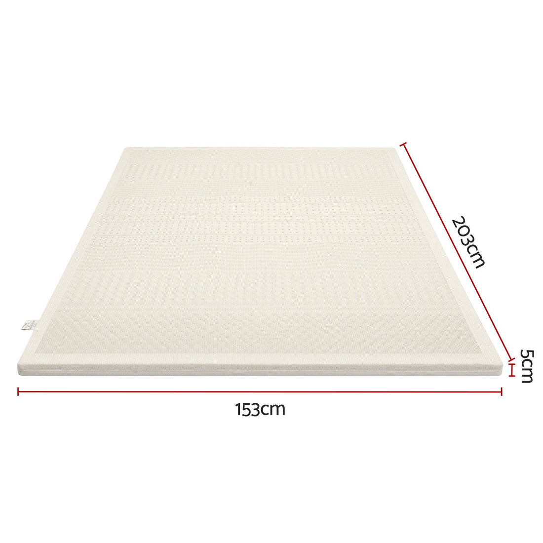 Giselle Bedding Queen Latex Mattress Topper 7-Zone Natural Latex Core Breathable 5cm-Furniture > Mattresses > Mattress Toppers-PEROZ Accessories