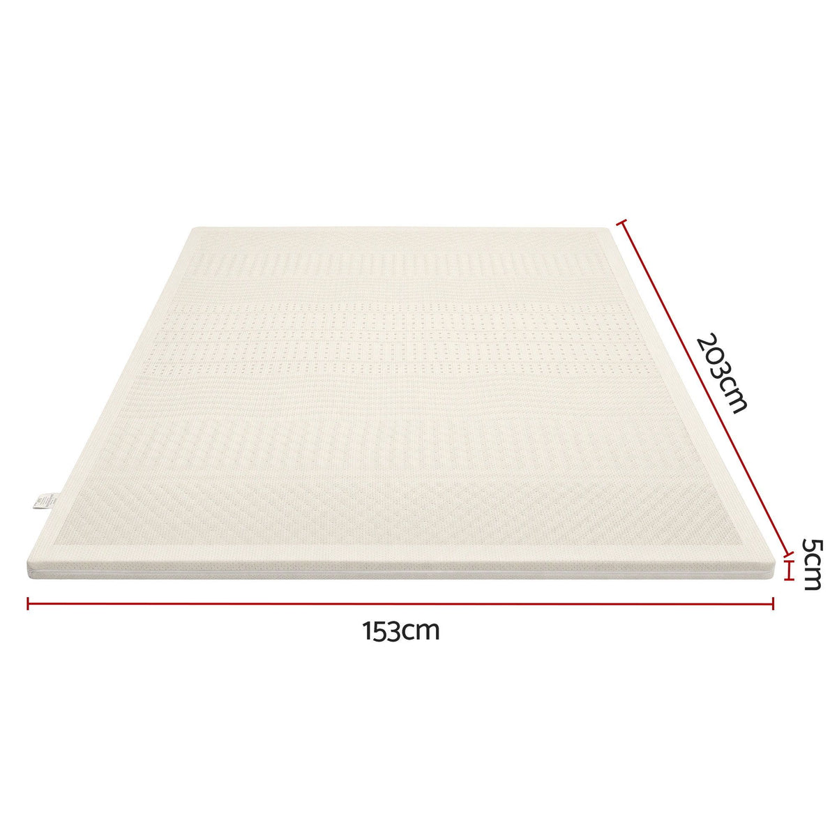 Giselle Bedding Queen Latex Mattress Topper 7-Zone Natural Latex Core Breathable 5cm