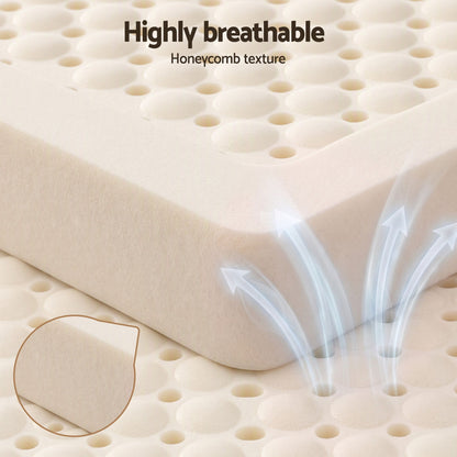 Giselle Bedding Queen Latex Mattress Topper 7-Zone Natural Latex Core Breathable 5cm