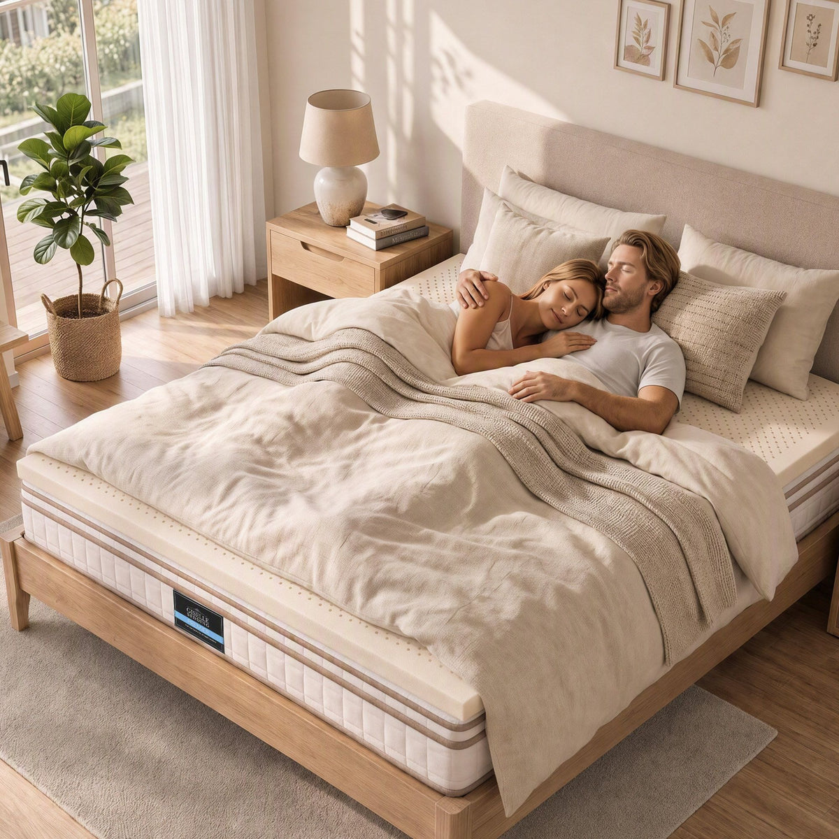 Giselle Bedding Queen Latex Mattress Topper 7-Zone Natural Latex Core Breathable 5cm