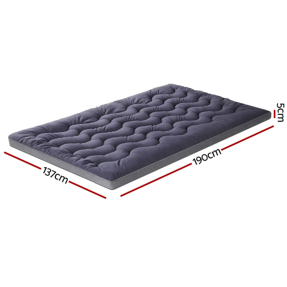 Giselle 5cm Mattress Topper Pillowtop toppers Bamboo Charcoal Double-Furniture &gt; Mattresses &gt; Mattress Toppers-PEROZ Accessories