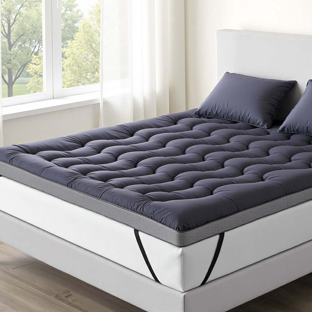 Giselle 5cm Mattress Topper Pillowtop toppers Bamboo Charcoal King-Furniture &gt; Mattresses &gt; Mattress Toppers-PEROZ Accessories