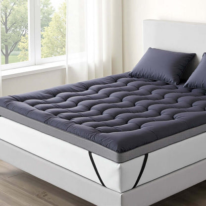 Giselle 5cm Mattress Topper Pillowtop toppers Bamboo Charcoal King-Furniture &gt; Mattresses &gt; Mattress Toppers-PEROZ Accessories