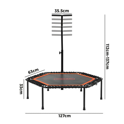 Mazam Trampoline Rebounder Fitness Adjustable Handrail 50 Inch-Trampoline-PEROZ Accessories