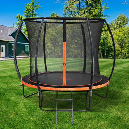 Mazam 8FT Kids Trampoline Round Encosure Safety Net with Ladder-Trampoline-PEROZ Accessories