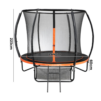 Mazam 8FT Kids Trampoline Round Encosure Safety Net with Ladder-Trampoline-PEROZ Accessories