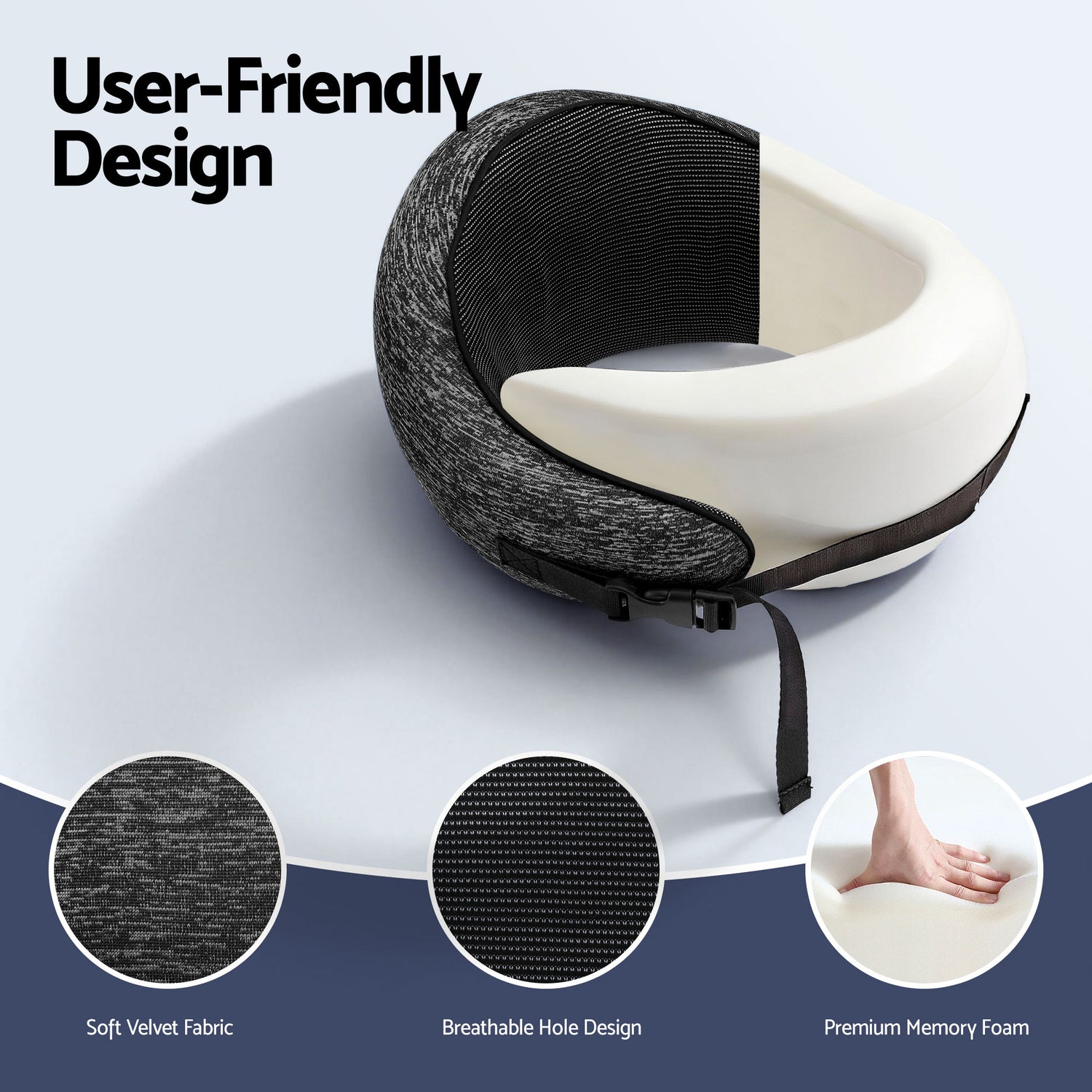 Wanderlite Travel Pillows for Airplanes Ergonomic Memory Foam Neck Pillow, Breathable &amp; Washable Cover, Travel Bag Included, Airplane Pillow for Airplane, Car, Office and Home, Dark Grey-Home &amp; Garden > Bedding > Pillows-PEROZ Accessories
